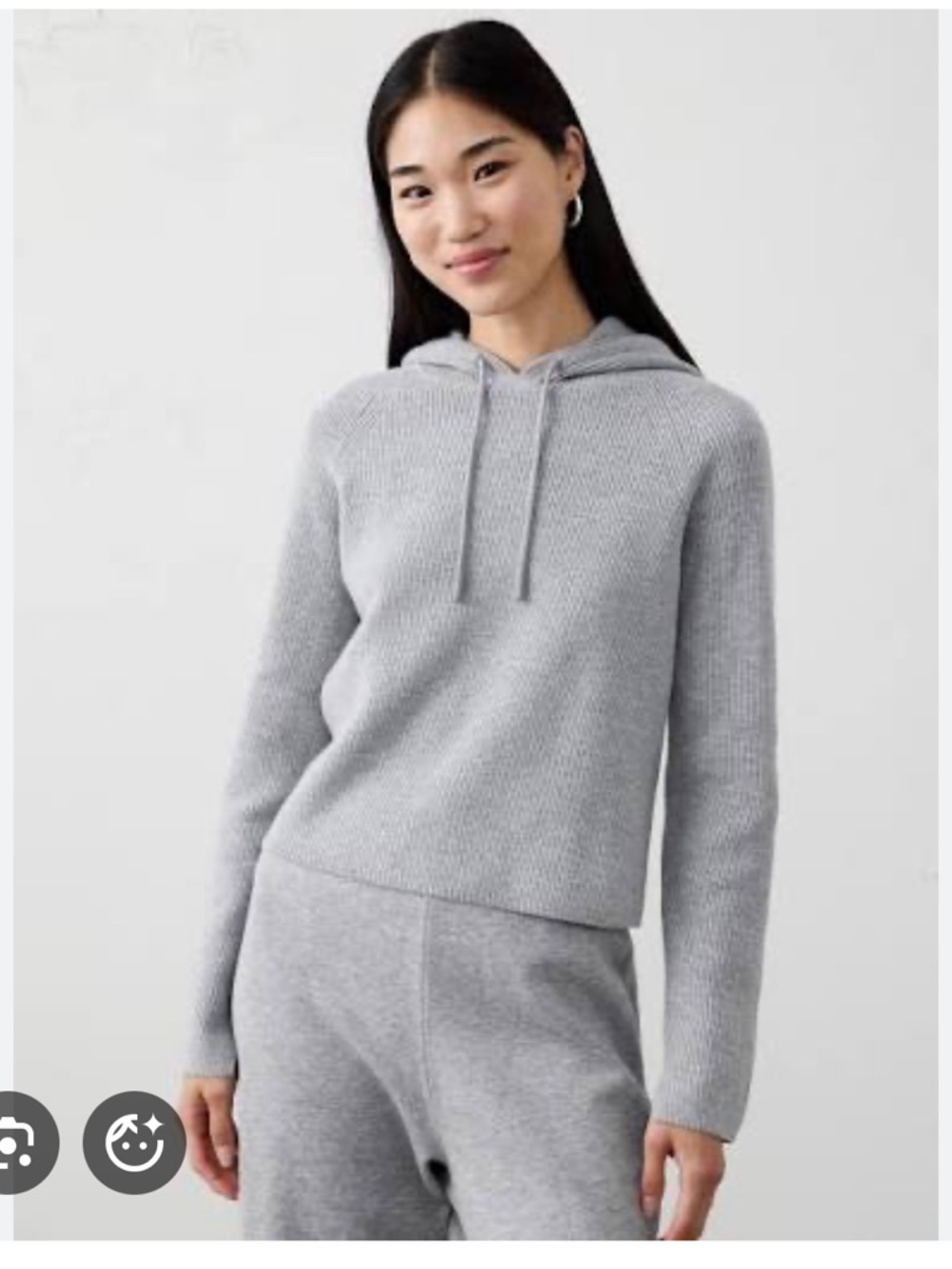 Banana Republic Cropped Knit Hoodie Sweater